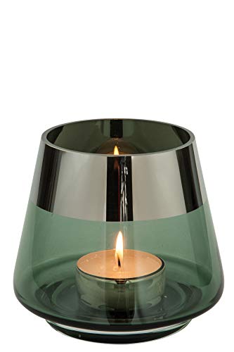 FINK Teelicht - Glas - Tischdekoration - Geschenke für Frauen - grün H 13cm von Fink