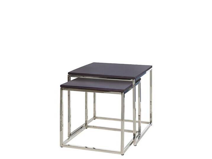 Fink Beistelltisch NOVO Beistelltisch 2er Set - H.46cm x B.45cm - espresso - Edelstahl (Dekotisch - kleiner Tisch) von Fink