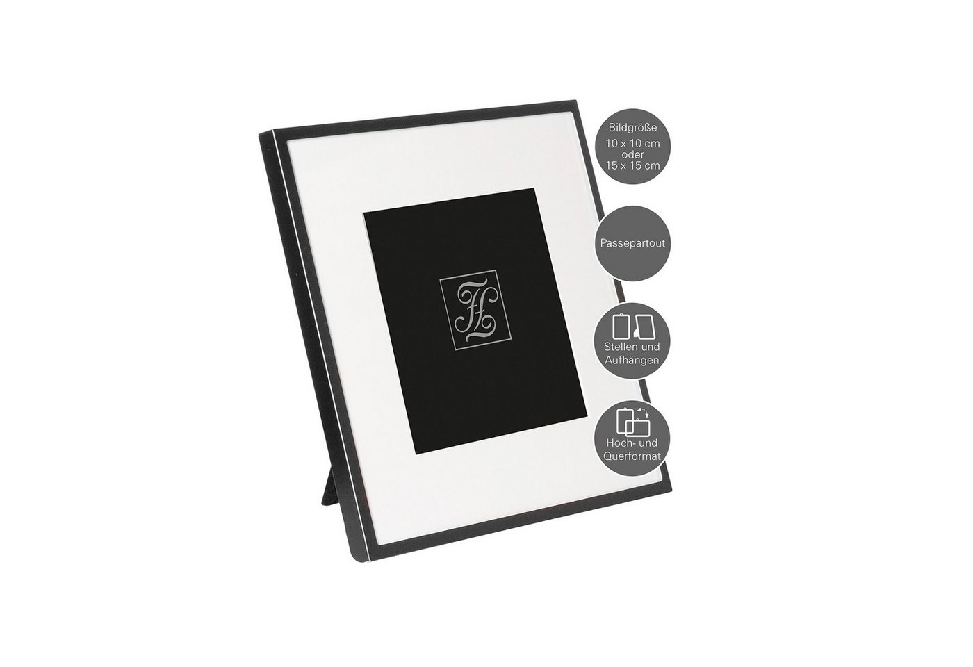 Fink Bilderrahmen NIGRA - Rahmen - schwarz - Aluminium / Glas - Bildgröße 10x10cm - Foto, 1 Stück von Fink