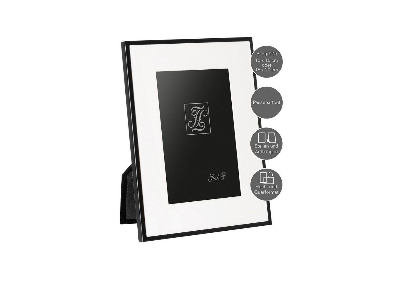Fink Bilderrahmen NIGRA Bilderrahmen 10x15 cm - Aluminium/ Glas - schwarz, für 1 Bilder (1 St), Fotowand - Bilderwand, Moderner Fotorahmen - Stilvoller Bildrahmen für Fotos und Bilder von Fink