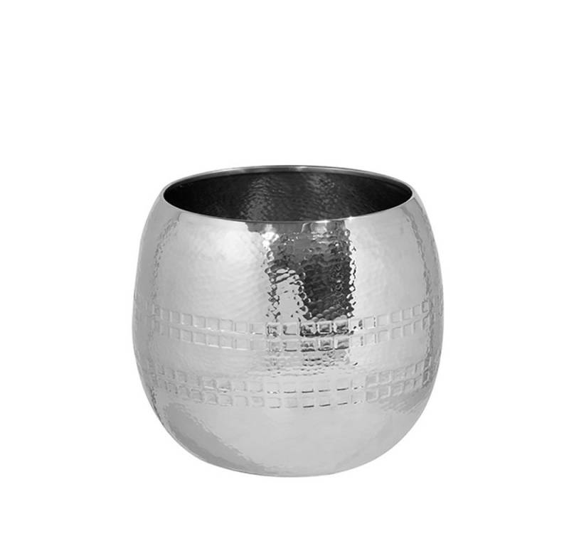 Fink Übertopf CARUS Übertopf - H. 17,5 cm x Ø 21cm - silber - Edelstahl - Blumentopf (Pflanzhülle - Töpferhülle), Moderner Pflanztopf/Blumentopf: Stilvoller Pflanzkübel für Ihr Zuhause von Fink