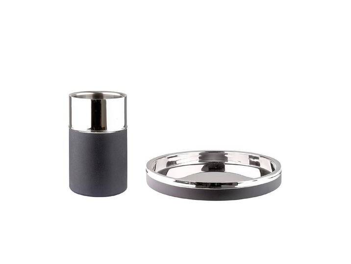 Fink Cocktail-Set ANDOR - Tablett + Kühler aus Edelstahl - silber-grau - Servierset, (2er Set, 2 Stück) von Fink