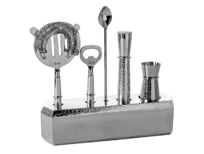 Fink Cocktail-Set Barzubehör Nassau Edelstahl gehämmert (6-teilig) von Fink