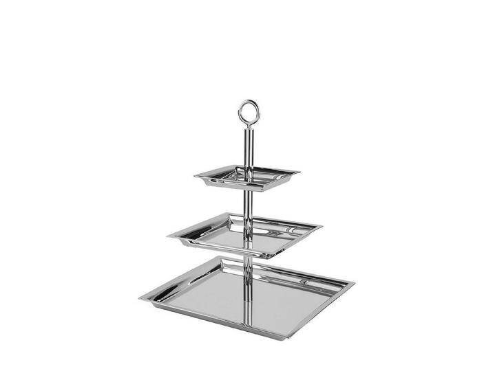 Fink Dekoetagere NAGANO 3er Etagere - H.44cm - silber - Edelstahl - Wohnaccessoire (1 St., Präsentationsständer - Kuchenständer) von Fink