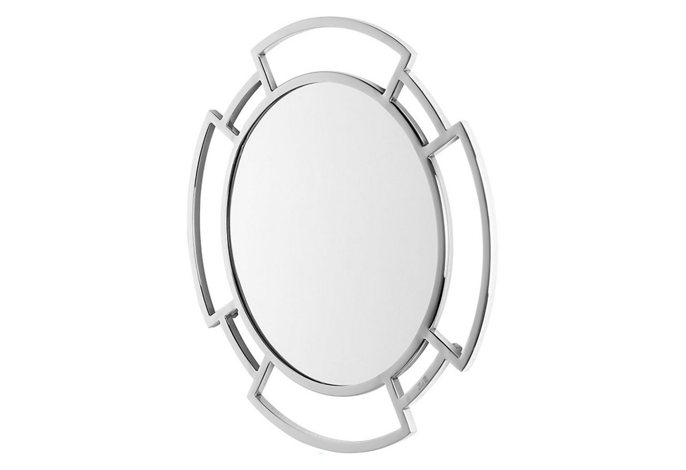Fink Dekospiegel HOMMAGE Spiegel - silber - Edelstahl, Spiegelglas - H. 40cm x D. 40cm (Reflektor - Spiegelbild), Moderner Wandspiegel mit großer Spiegelfläche - Pflegeleichtes Design von Fink