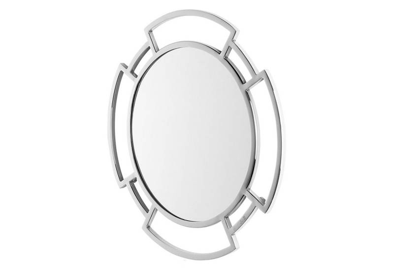 Fink Dekospiegel HOMMAGE Spiegel - silber - Edelstahl, Spiegelglas - H. 40cm x D. 40cm (Reflektor - Spiegelbild), Moderner Wandspiegel mit großer Spiegelfläche - Pflegeleichtes Design von Fink