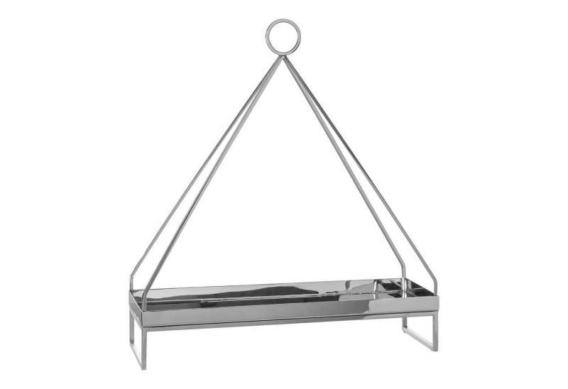 Fink Dekotablett ELAIA Deko-Tablett - silberfarben - Edelstahl - H. 55cm x B. 16cm (Dekoplattform - Präsentationstablett), Dekotablett Dekoschale Dekobrett - Vielseitige Dekofläche für Zuhause von Fink