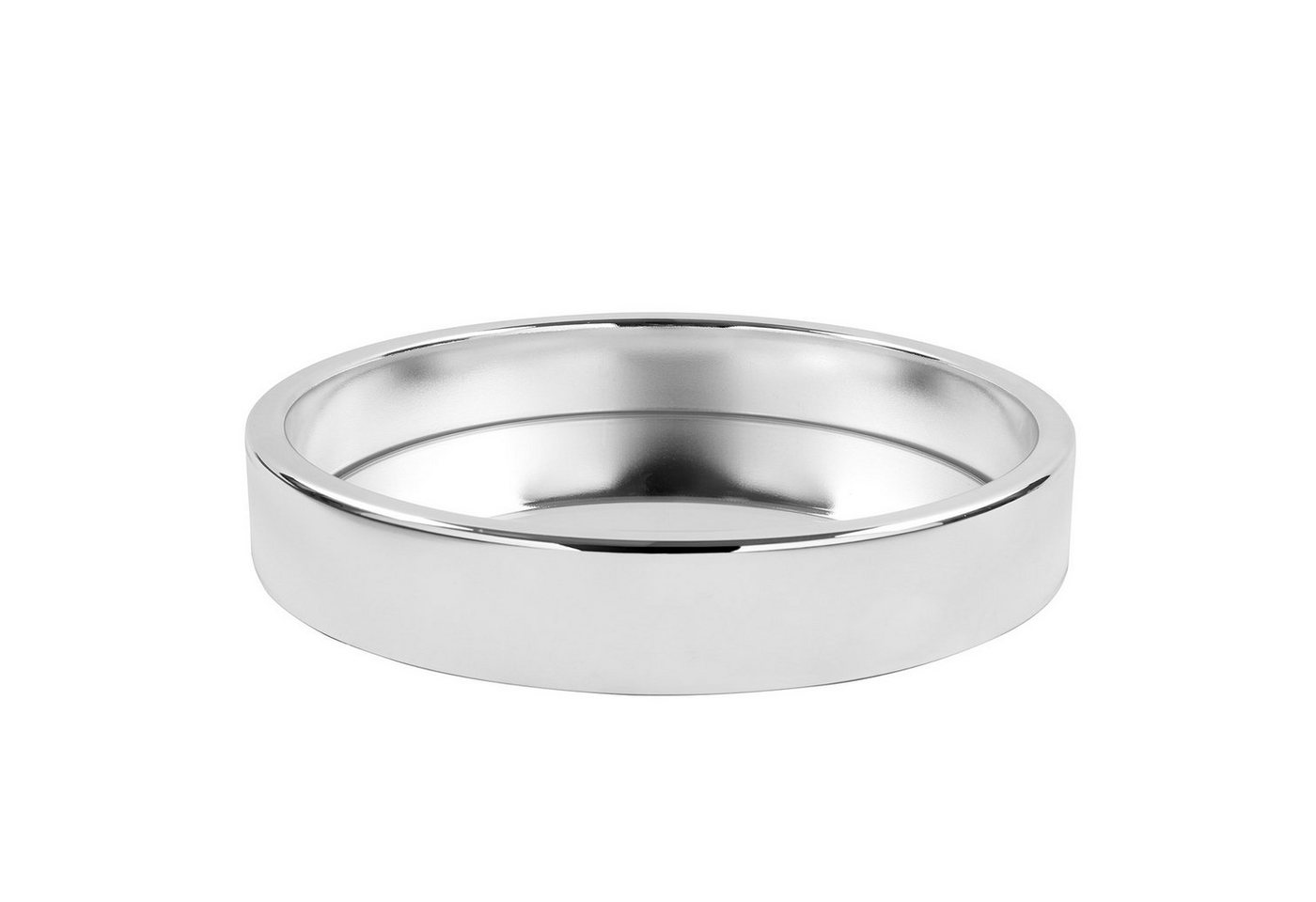 Fink Dekotablett EMPIRE Tablett m. Spiegeleinsatz - silberfarben - H. 5,5cm x D. 38cm (1 St., Dekotablett - Kerzentablett), Serviertablett Deko Tablett - Elegante Servierplatte Dekoplatte von Fink