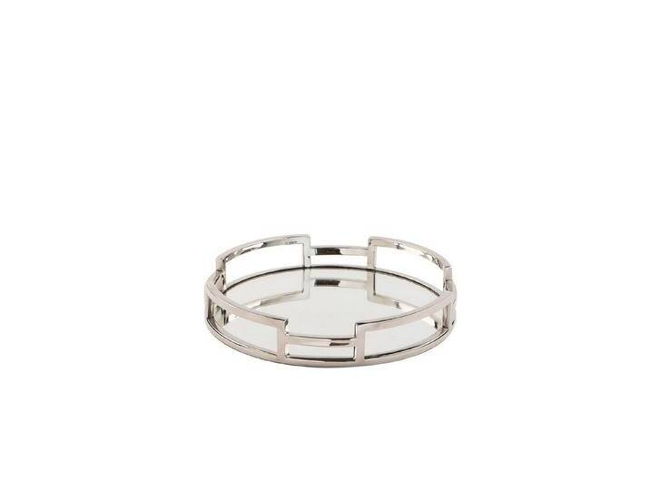 Fink Dekotablett HOMMAGE Tablett - silberfarben - Edelstahl - H. 5cm x D. 30cm (1xTablett, 1 St., Serviertablett - Tableau) von Fink