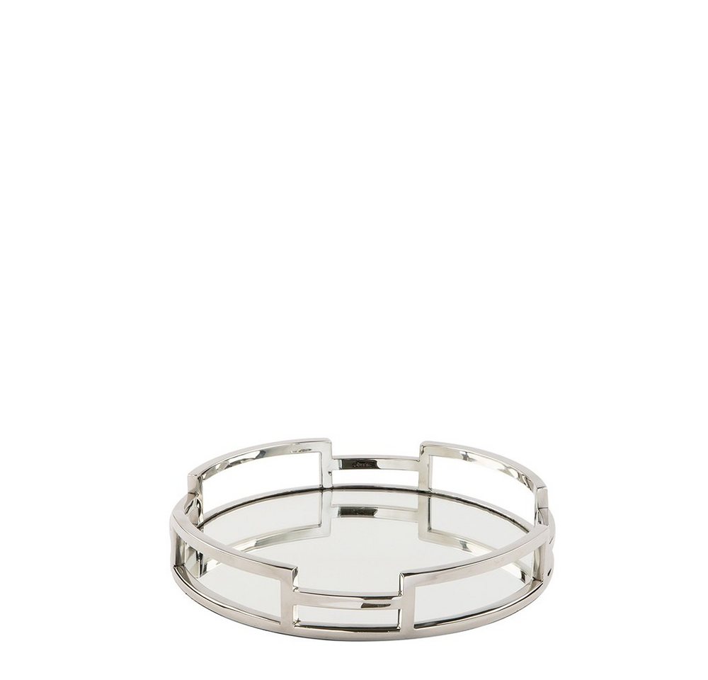 Fink Dekotablett HOMMAGE Tablett - silberfarben - Edelstahl - H. 5cm x D. 30cm (Serviertablett - Tableau), Outdoor-Servierbrett: Vielseitige Trageplatte & Abstellbrett von Fink