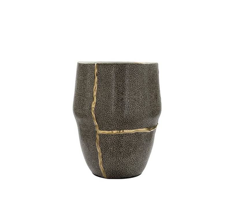 Fink Übertopf FINK Übertopf Favora - gold-grau-schwarz - H. 40,5cm x D. 28,5cm (1 Stück) von Fink