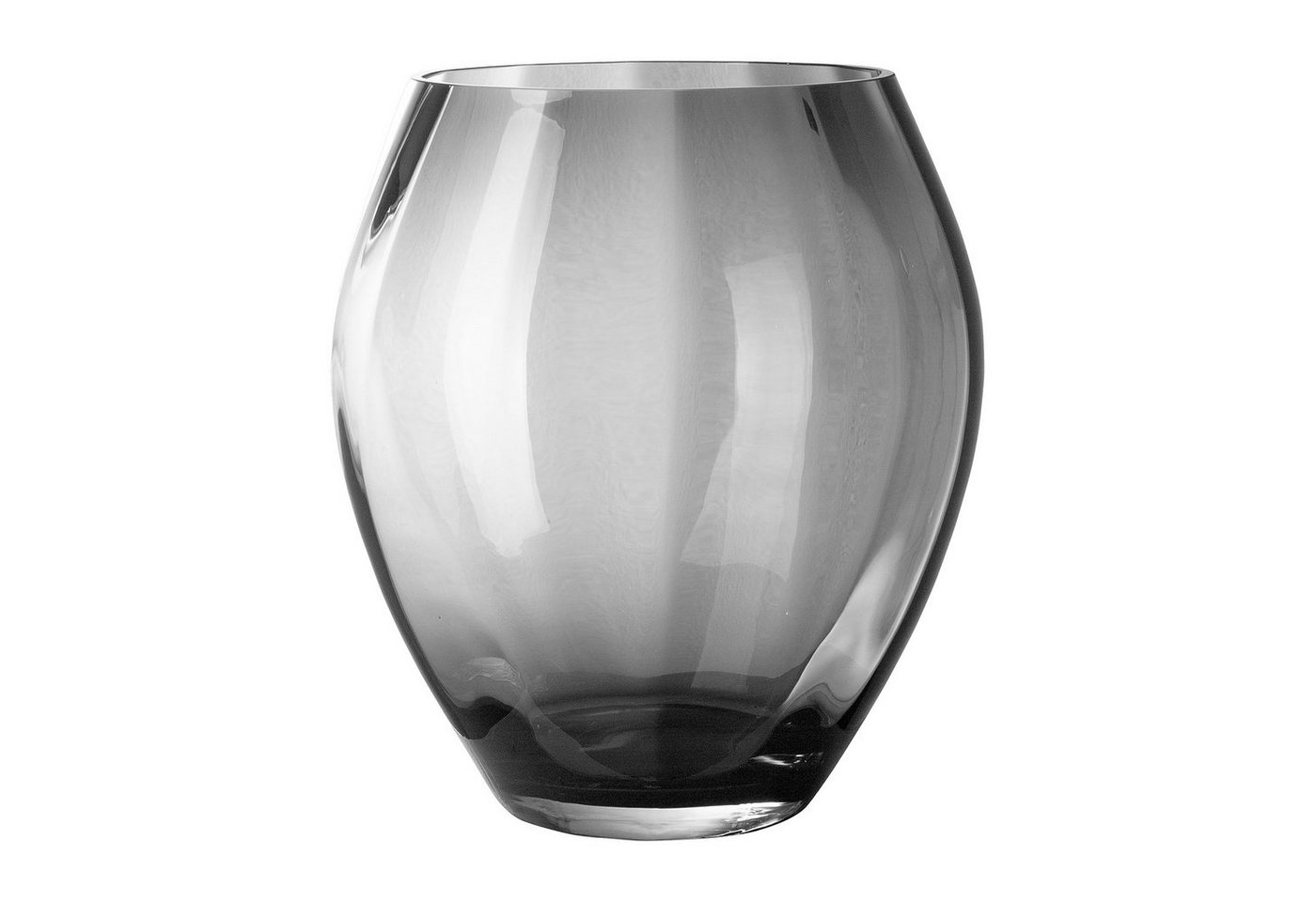 Fink Dekovase LILIAN Vase Windlicht - H. 35cm x Ø 31,5cm - grau - Glas (1 St., Kerzenleuchter - Windlichthalter), Moderner Kerzenhalter - Tischdeko für Ihr stilvolles Wohnzimmer von Fink