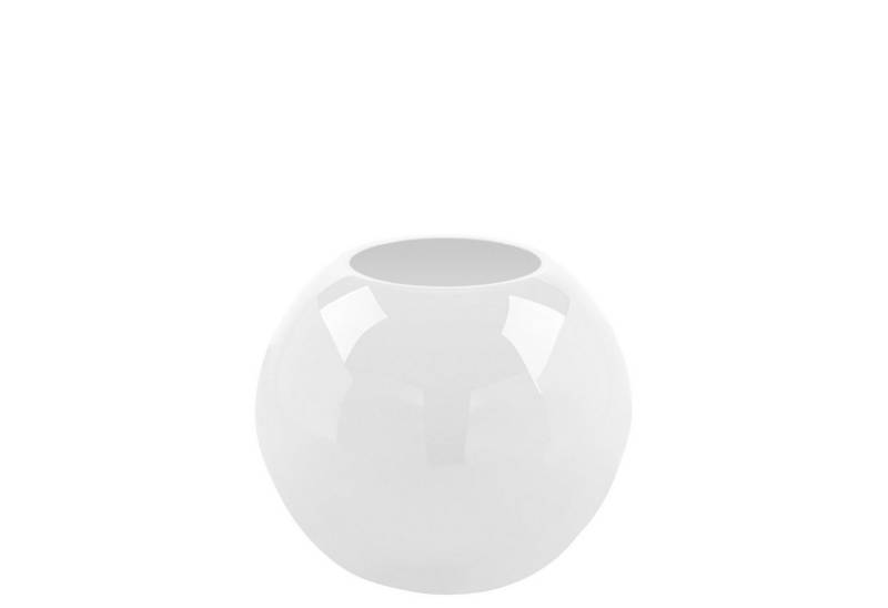 Fink Dekovase MOON Vase - H.21cm x D.25cm - Opalglas - weiß - Wohnaccessoire (Blumenbehälter - Blumengefäß), Glas Vasen - Blumenvase, Dekovase & Ziervase für stilvolle Dekoration von Fink