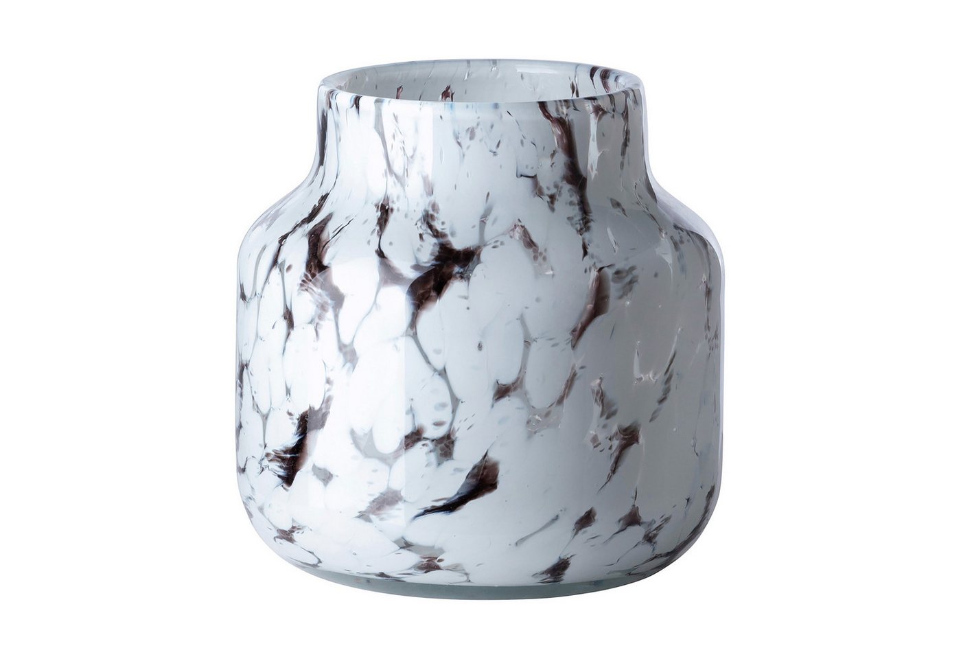 Fink Dekovase PANTEA Glasvase - braun/weiß - H. 19cm x Ø 19cm - Glas - Windlicht (1x Glasvase, 1 St., Blumenbehälter - Blumengefäß), Glas Blumenvase Laterne Tischvase Kerzenhalter - Vielseitig & Elegant von Fink