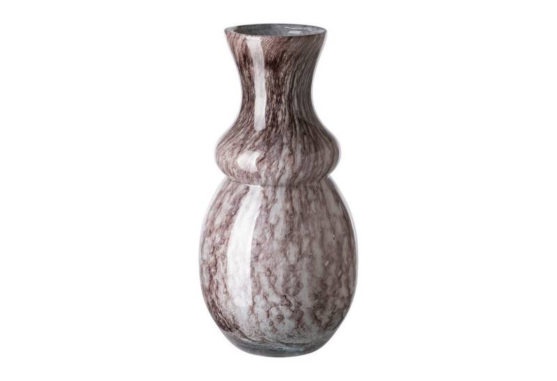 Fink Dekovase RUMA Glasvase - sand - H. 33cm x B. 17cm - Glas - Blumenvase (1x Glasvase, 1 St., Blumenbehälter - Blumengefäß), Glas Dekovase - Edle Pflanzvase für Tisch - Langlebige Vasen Eleganz von Fink
