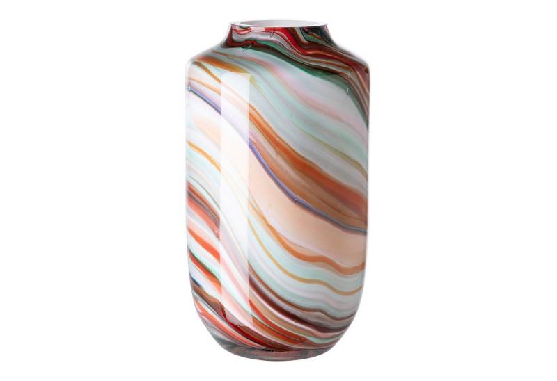 Fink Dekovase SANCHO Glasvase - merhfarbig aus Opalsglas - H. 27cm x Ø 18,5cm - Vase (1x Glasvase, 1 St., Teelichthalter - Stimmungslicht), Vase - Dekovase - Pflanzvase - Tischvase - Vasen von Fink