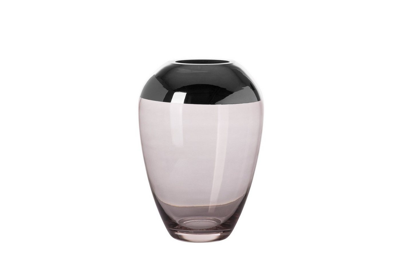 Fink Dekovase Vase MONIRA - grau - Glas - H.21cm x Ø 14,5cm, außen foliert - mundgeblasen von Fink