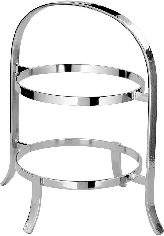 Fink Etagere PLATE, mit feiner Hammerschlagstruktur, Aluminium, (1-tlg), für 2 Dessertteller Ø 21 cm von Fink