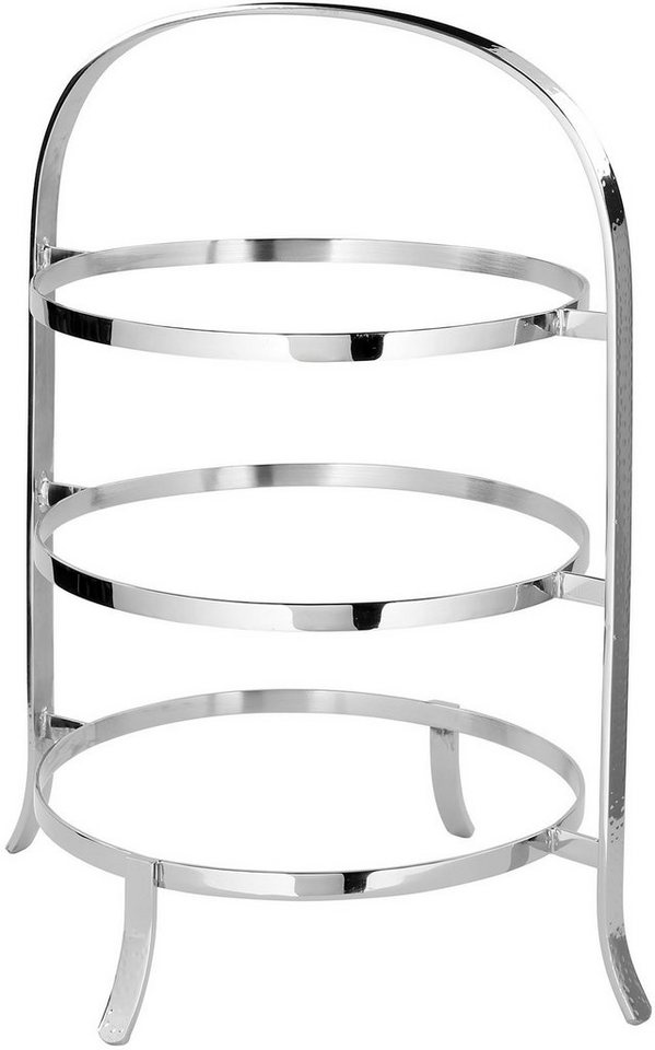 Fink Etagere PLATE, mit feiner Hammerschlagstruktur, Aluminium, (1-tlg), für 3 Speiseteller Ø 27 cm von Fink