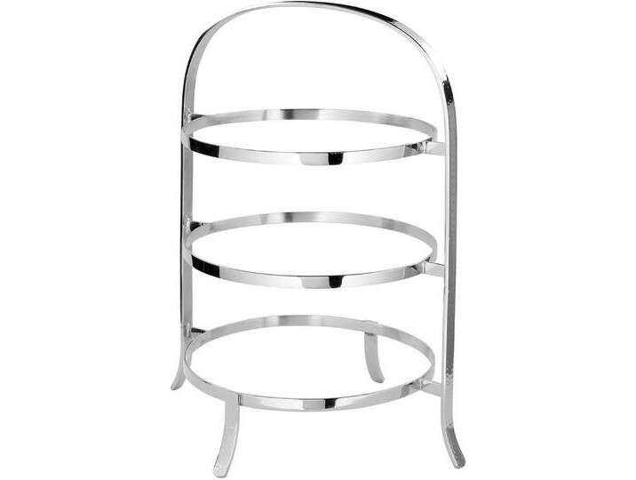 Fink Etagere PLATE, mit feiner Hammerschlagstruktur, Aluminium, (1-tlg), für 3 Speiseteller Ø 27 cm, silberfarben von Fink