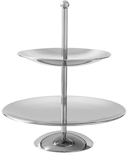 Fink Etagere Samuel, Edelstahl, runde 2er Etagere von Fink