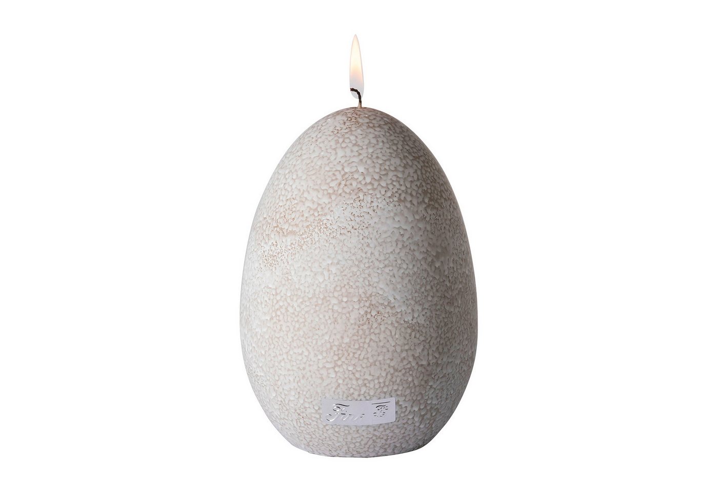 Fink Formkerze CANDLE Kerze - taupe-weiß - Paraffin - H. 14cm x B. 10cm x Ø10cm (1xEikerze, Eikerzen - Stumpenkerzen), Wachskerze Dochtkerze Tischkerze - Elegante Kerzen für jeden Anlass von Fink