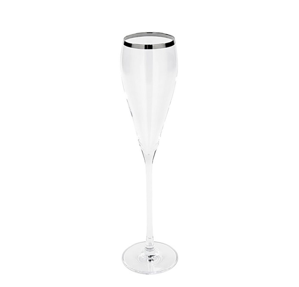 Fink Glas FINK Champagnerglas Platinum - silber-transparent - H. 28cm x B. 6cm, Glas, Platinumauflage von Fink