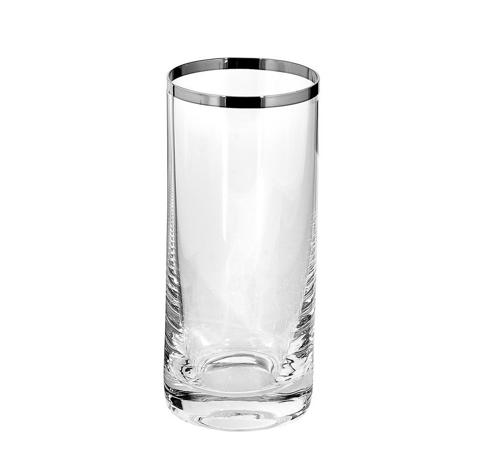 Fink Glas FINK Longdrinkglas Platinum - silber-transparent - H. 14,5cm x D. 6,5cm von Fink