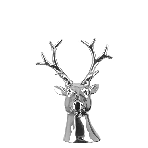Fink - Hirschkopf, Dekofigur - Remo - Keramik - Farbe: Silber - 15 x 9 x 18,8 cm Fink - Hirschkopf, Dekofigur - Remo - Keramik - Farbe: Silber - 15 x 9 x 18,8 cm von Fink