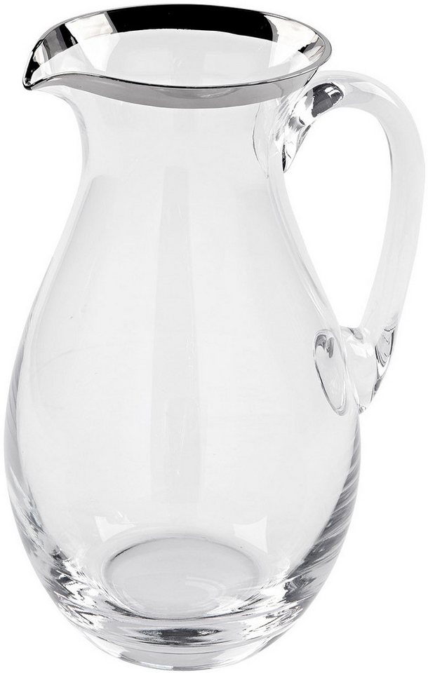 Fink Karaffe PLATINUM, Glaskrug, Höhe ca. 25 cm, (1-tlg), Wasserkrug aus Glas mit Platinumrand, Fassungsvermögen ca. 1,9 Liter von Fink