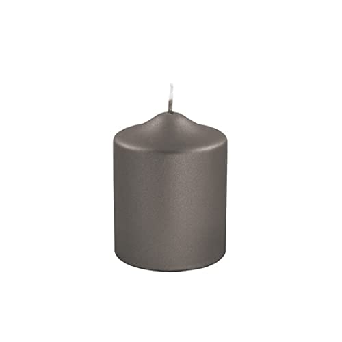 Fink - Kerze, Stumpenkerze - Paraffin - Farbe: Mocca, metallic - (ØxH) 8 x 10 cm - Unparfümiert - Wohnaccessoire von Fink