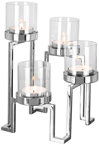 Fink Kerzenhalter GRANT, Weihnachtsdeko (1 St), aus Edelstahl und Glas, 4-flammig, Adventsleuchter von Fink