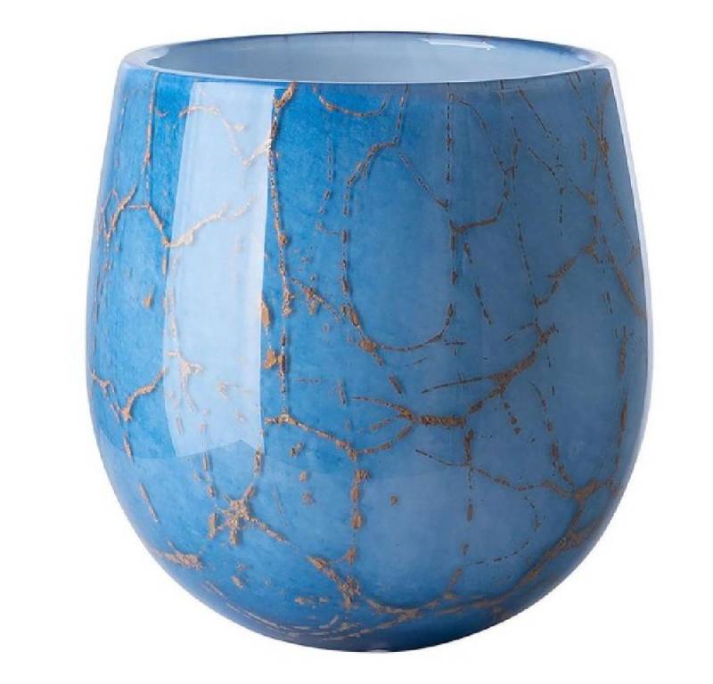 Fink Kerzenhalter Vase oder Windlicht Cosmic Opalglas Blau (17cm) von Fink
