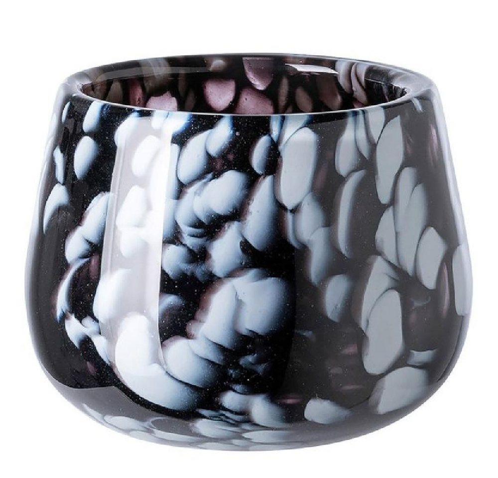 Fink Kerzenhalter Vase oder Windlicht Marly Glas Schwarz Weiß (11cm) von Fink