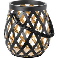 Fink Kerzenlaterne "OTIS", (1 St.), Windlicht, schwarz pulverbeschichtet, innen goldfarben, mit Glas von Fink