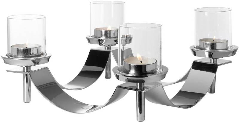 Fink Kerzenleuchter GALLERY (1 St), Leuchter-Kranz mit Glas, 4-flammig, Adventskranz von Fink