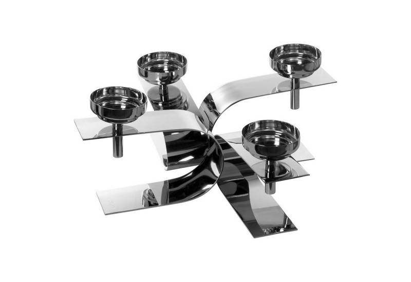 Fink Teelichthalter PASSIONA Maxi-Teelichhalter - H.16,5cm x B.42cm - silber - Edelstahl (1 St., Teelichtschale - Massiver Teelichthalter), Großer Teelichthalter - Teelichtständer ohne Glas - Sanfte Reinigung von Fink