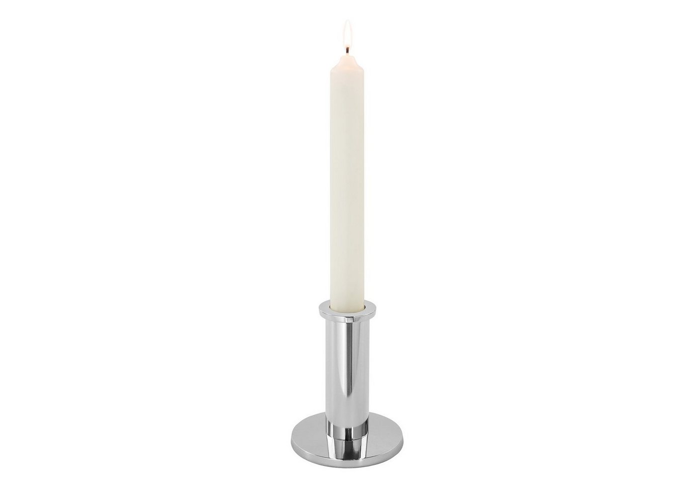 Fink Kerzenleuchter Leuchter STRATO - silberfarben - Eisen - H.11,7cm, vernickelt - für Stabkerzen D.3 cm von Fink