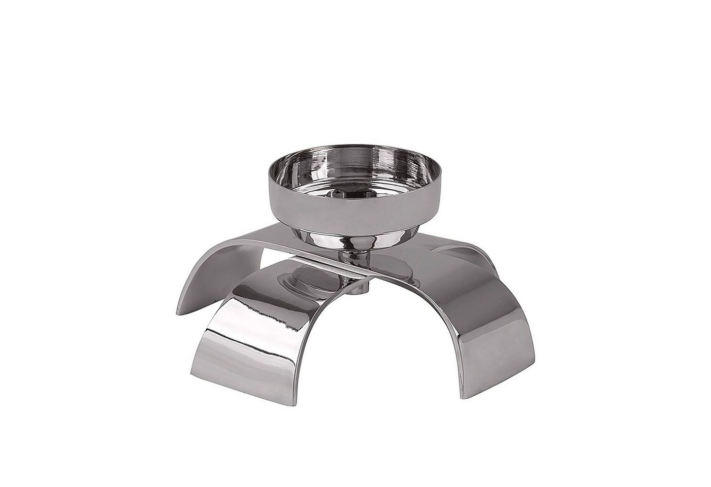 Fink Kerzenleuchter AARON Leuchter - H. 9cm x D. 18cm - silber - Aluminium - Kerzenhalter (Kandelaber - Armleuchter), Moderner Kerzenständer: Stilvoller Kerzenhalter & Lichterhalter von Fink
