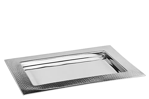 Fink LAZIO Tablett aus Edelstahl in der Farbe Silber, Länge: 34cm, Breite: 24cm, Höhe: 2cm, 155483 von Fink