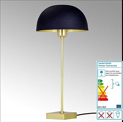 Fink Lambert - Tischleuchte, Tischlampe, Lampe - Chelsea - Gold/schwarz - Höhe 54 cm von Fink