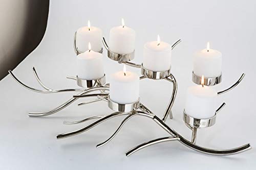 Fink - Leuchter, Kerzenhalter - Ramus - Aluminium - Silber - 7-flammig - 80 x 51 x 17 cm von Fink