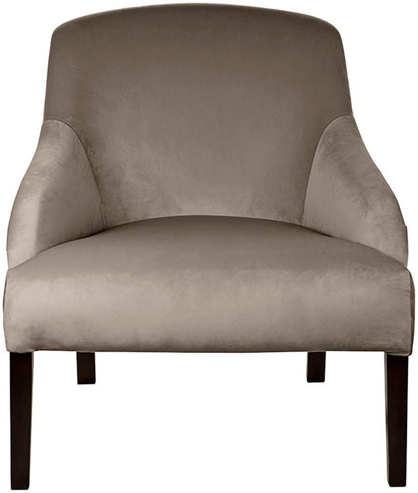 Fink Loungesessel Sessel, mit schmalen Armlehnen, massive Holzbeine in Buche schwarz von Fink