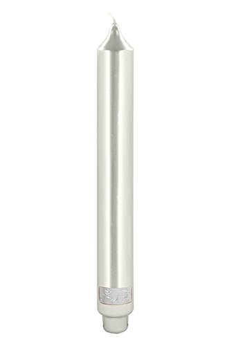 Fink - Stabkerze, Kerze - Metallic - Steingrau, Silber - Höhe 25 cm - Ø 3 cm - 15 Stunden Brenndauer von Fink