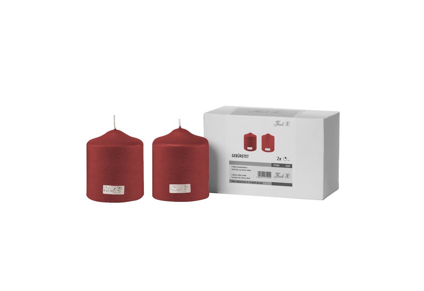 Fink Stumpenkerze CANDLE 2er Set Stumpenkerzen - rot - Paraffin - H. 10cm x B. 8cm (1-tlg., Dicke Kerzen - Großkerzen), Säulenkerzen Blockkerzen Zylinderkerzen - Elegante Standkerzen Fink Stumpenkerze CANDLE 2er Set Stumpenkerzen - rot - Paraffin - H. 10cm x B. 8cm (1-tlg., Dicke Kerzen - Großkerzen), Säulenkerzen Blockkerzen Zylinderkerzen - Elegante Standkerzen von Fink