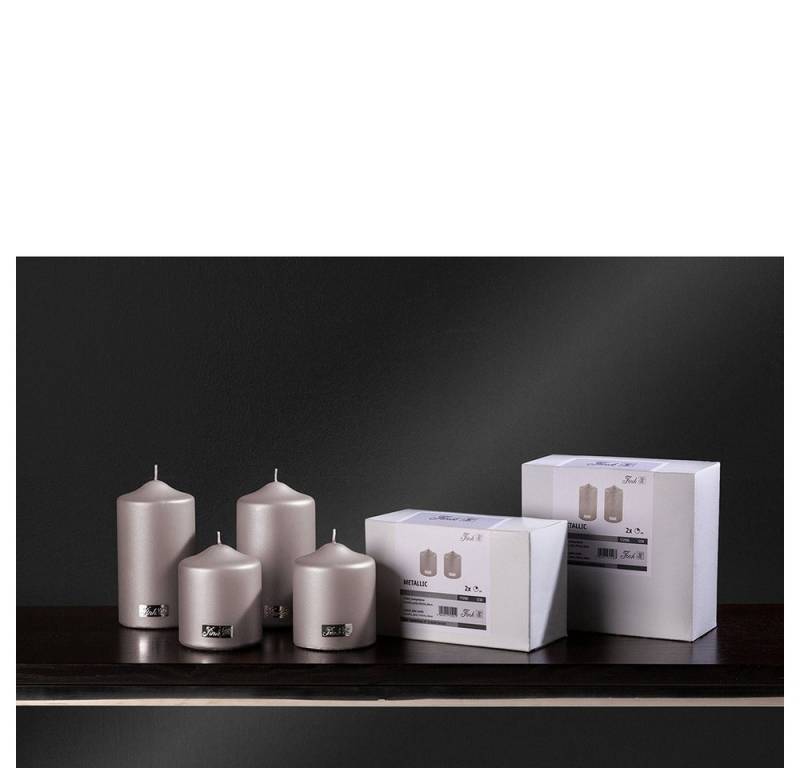 Fink Tafelkerze Fink Kerzen-Set CANDLE DH 8x10 cm grau von Fink