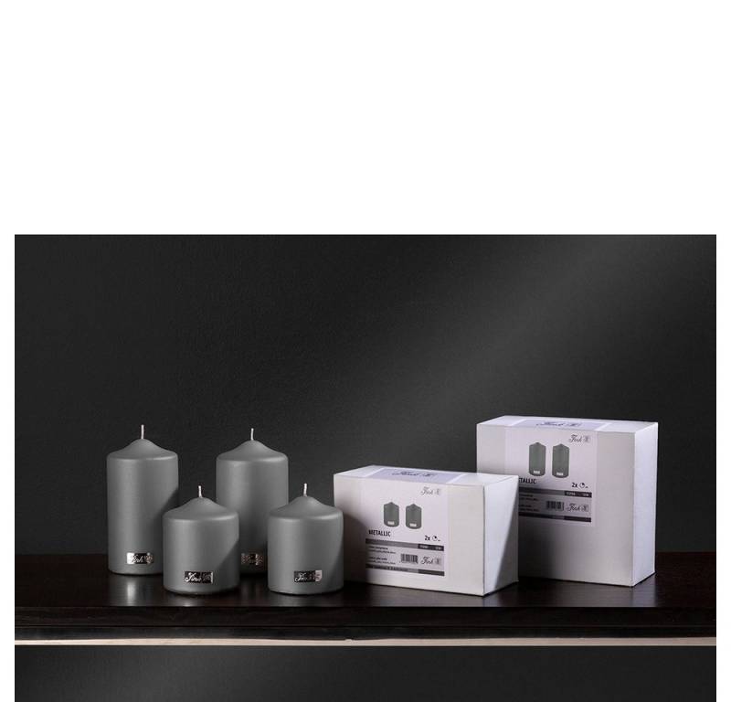 Fink Tafelkerze Fink Kerzen-Set CANDLE DH 8x10 cm grau von Fink