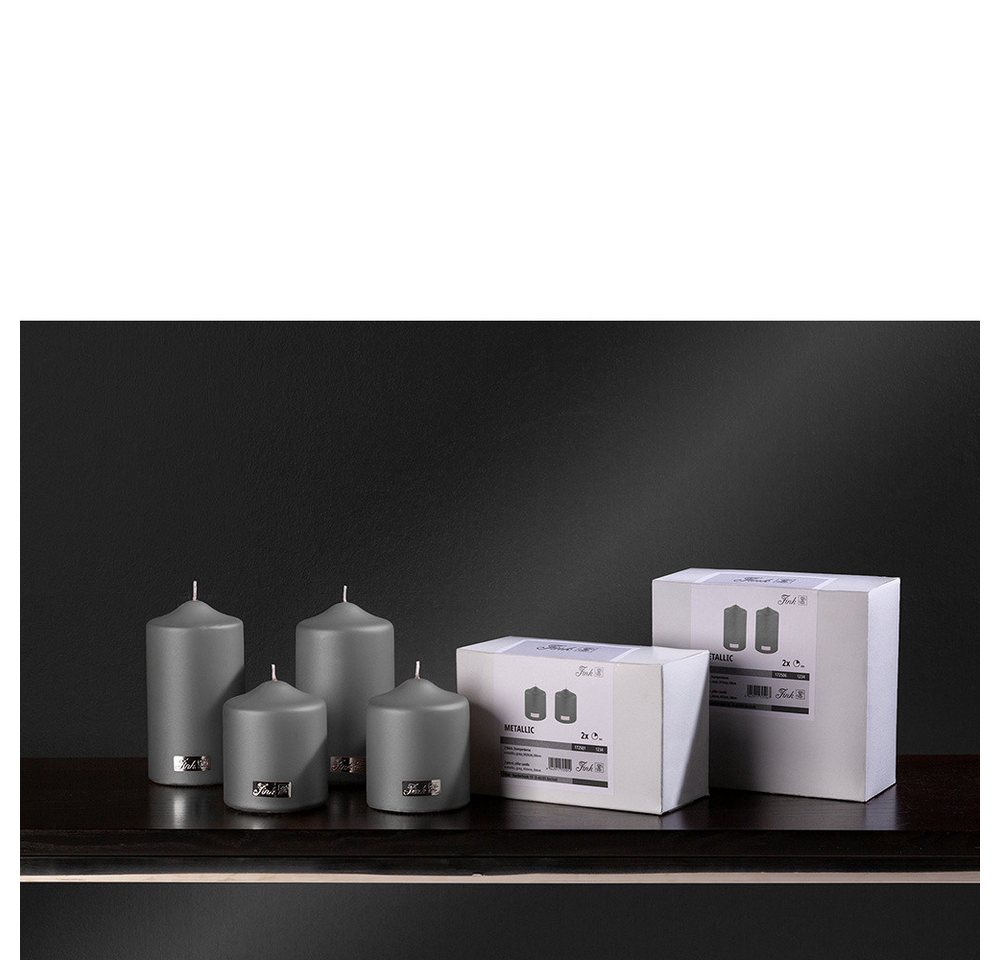 Fink Tafelkerze Fink Kerzen-Set CANDLE DH 8x15 cm grau Fink Tafelkerze Fink Kerzen-Set CANDLE DH 8x15 cm grau von Fink