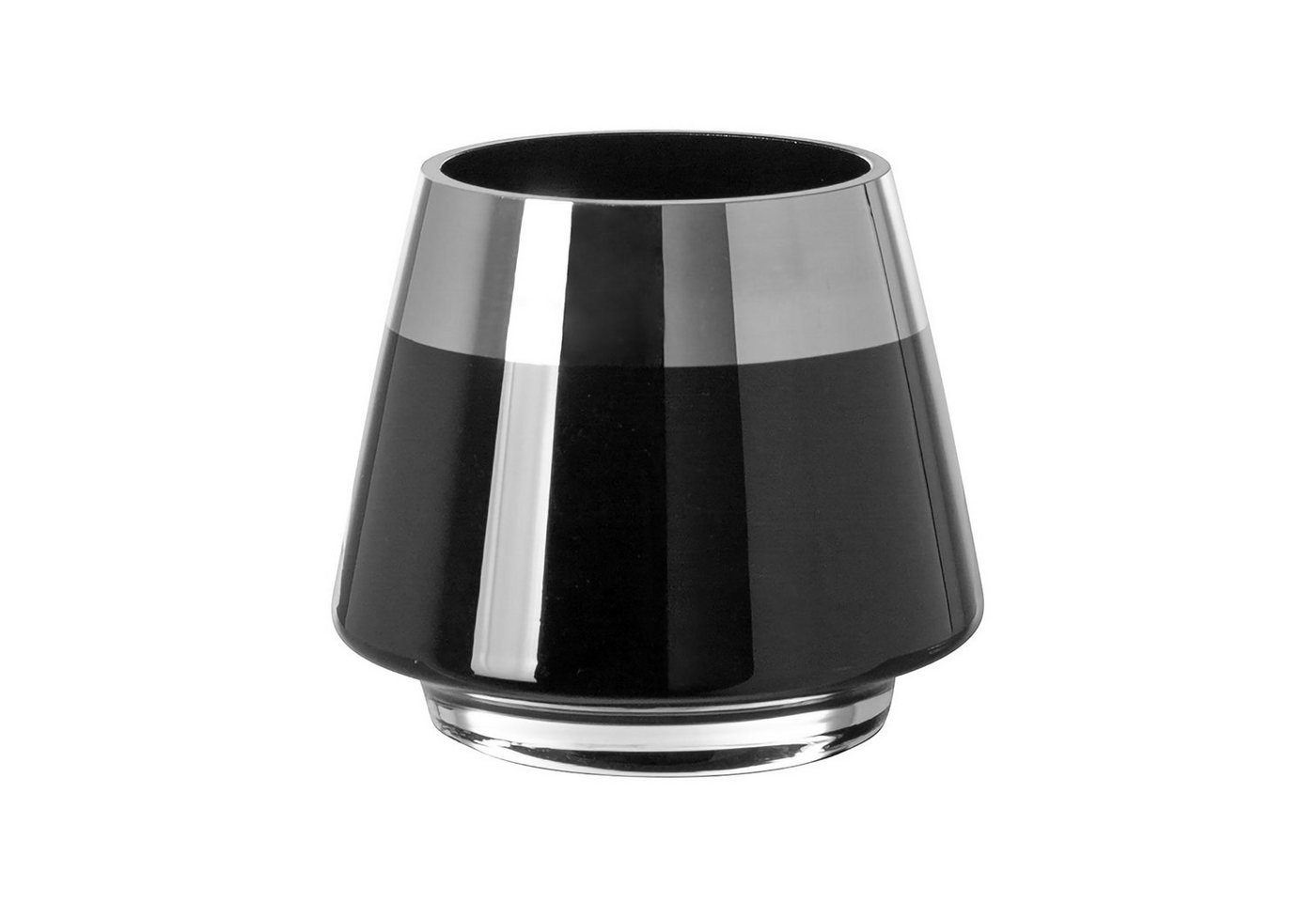 Fink Teelichthalter JONA - Windlicht - Schwarz aus Glas - H. 9cm - Kerzenhalter (Teelichtglas - Teelichtkerzenhalter), Moderner Kerzenleuchter & Kerzenständer für Teelicht - Kerzenhalter von Fink