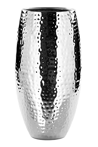 Fink AFRICA Vase vernickelt, Eisen silberfarben, Größe: Höhe: 28cm, Durchmesser: 14cm, 157019, 18 x 14 cm von Fink